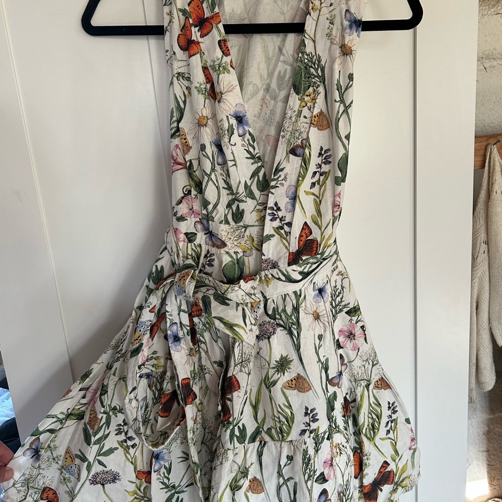 Christian Lacroix Floral Linen-blend wrap Dress